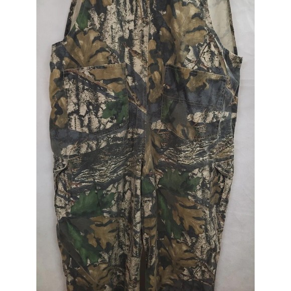 Trebark Bigwoods Men's (XL) Brown, Green Camo Hunting Cargo Bib Overalls - Picture 9 of 13